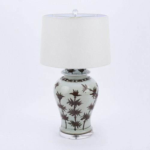 Rusty Brown Bamboo Table Lamp