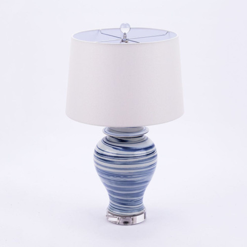 Blue and White Marblized Table Lamp