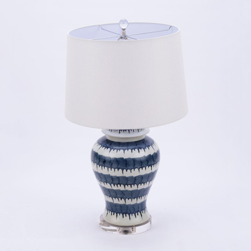 Blue and White Drip Table Lamp