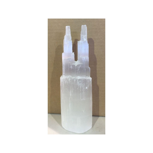 Selenite Twin Tower Lamp