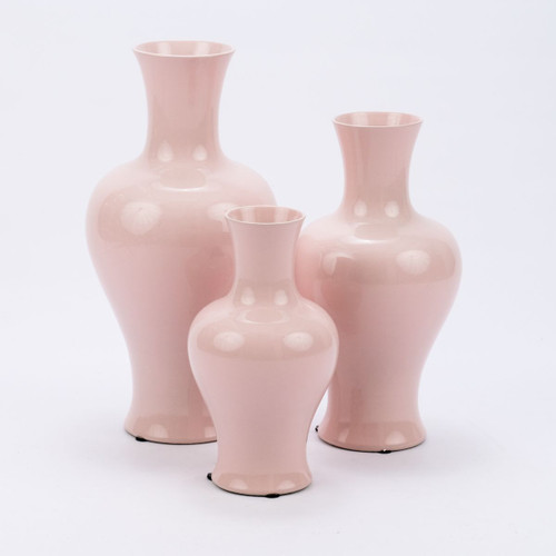Blush Pink Fishtail Porcelain Vase Small