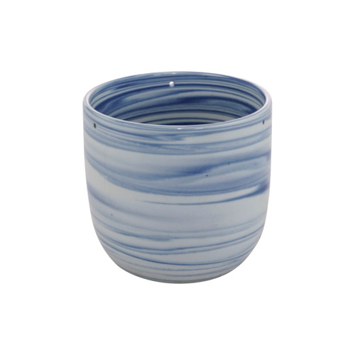 DISCONTINUED - Marble Blue Porcelain Orchid Pot - S