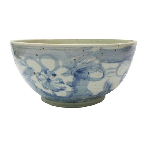 Blue & White Silla Bowl Twisted Flower