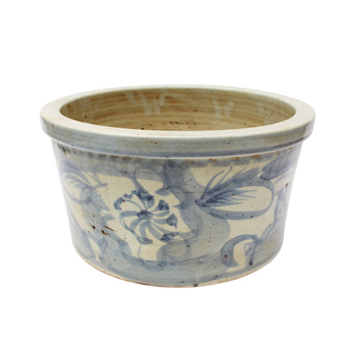 Blue & White Silla Pot Twisted Flower