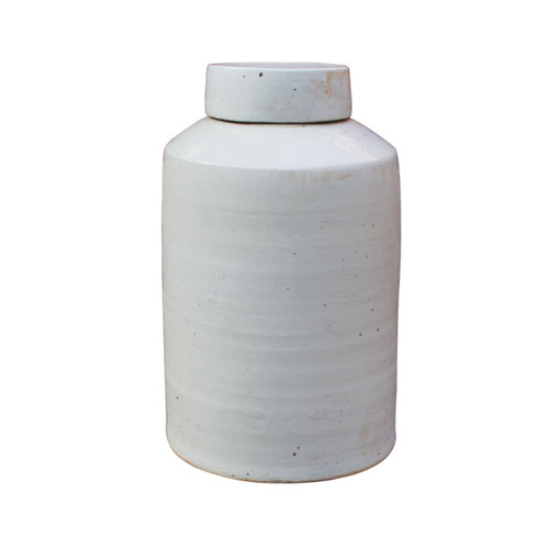 Vintage White Round Tea Porcelain Jar