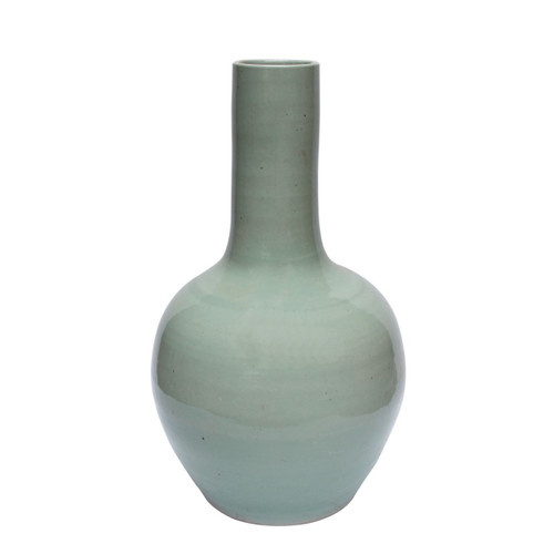 Mint Green Globular Porcelain Vase Large