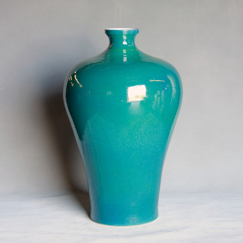 Crystal Blue Plum Porcelain Vase