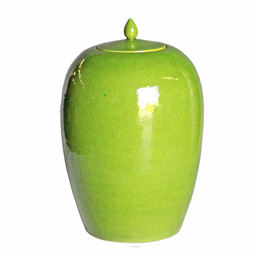 Lime Green Ginger Porcelain Jar