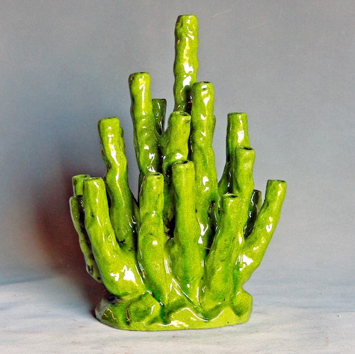Coral Porcelain Vase Lime Green - M