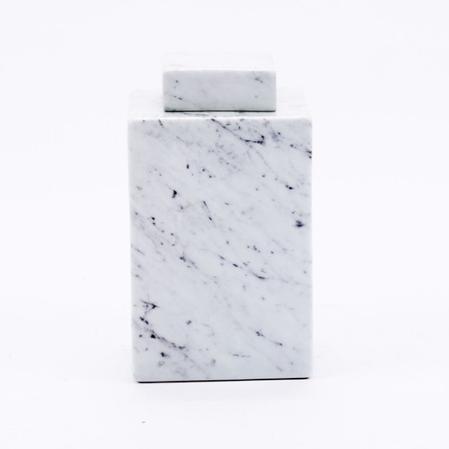 Square Porcelain Jar Marblized Porcelain Large
