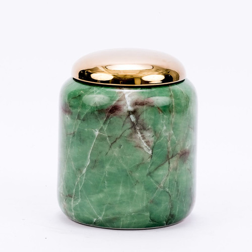 Jade Green Lidded Porcelain Jar Small