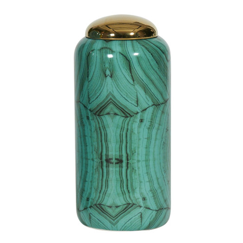 Forest Green Cylinder Porcelain Jar Small