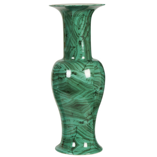 Forest Green Baluster Porcelain Vase Large