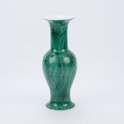 Forest Green Baluster Porcelain Vase Small