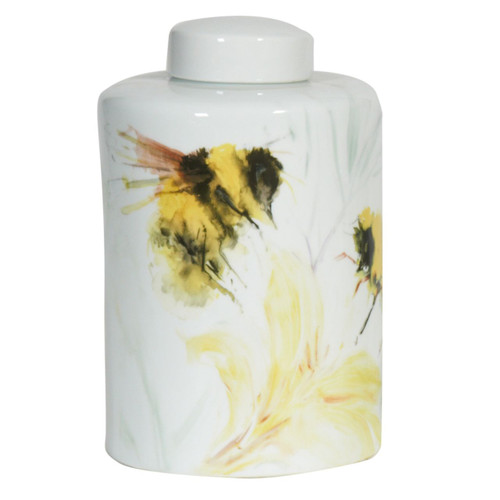 Colored Bee Round Tea Porcelain Jar Large