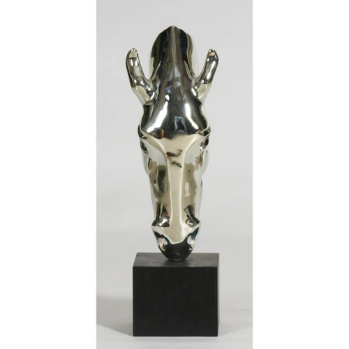Horse Head Statue Silver