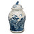 Blue & White Flower Bird Vintage Porcelain  Temple Jar - Small