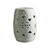 Carved Triangle Round Stool - White