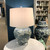 Blue & White Twisted Flower Open Mouth Lamp