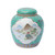 Teal Lidded Ming Porcelain Jar Landscape Madallion
