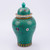 Teal Longevity Temple Porcelain Jar Large
