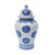Blue & White Multi Flowers Temple Porcelain Jar