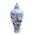 Blue & White Lidded Plum Porcelain Vase Warrior Riding Horse