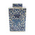 Blue & White Lion Floral Square Tea Porcelain Jar
