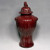 Oxblood Red Fluted Temple Porcelain Jar
