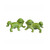 Porcelain Walking Foo Dog Pair Lime Green-  L
