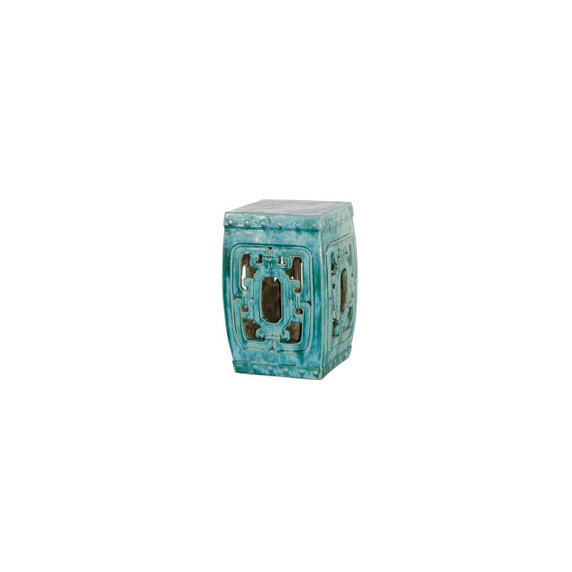 Square Hook Garden Stool - Turquoise