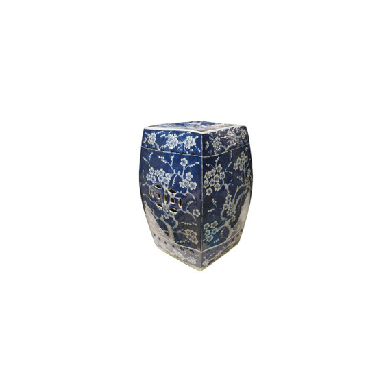 Blue & White Porcelain Garden Stool Plum Blossom Motif
