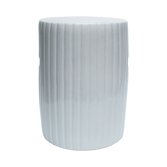 Porcelain Garden Stool White Cylinder Pumpkin