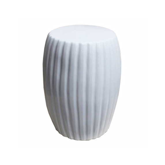 Porcelain Pumpkin Stool - White