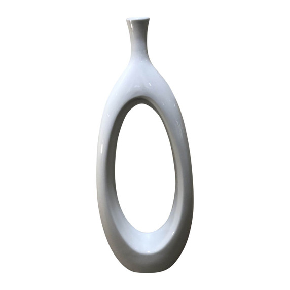 White Ring Porcelain Vase Large