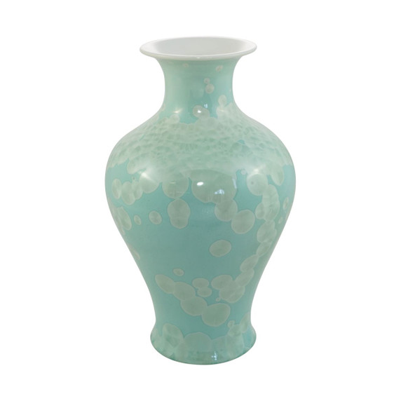 Green Crystal Shell Fishtail Porcelain Vase Small