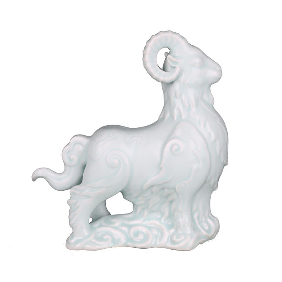 Celadon Caucasian Goat Statue