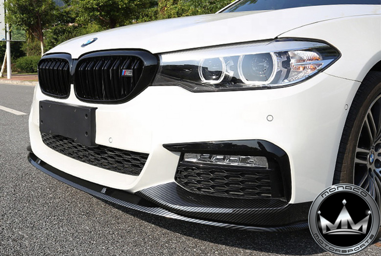 BMW G30 5 Series M Performance Style Carbon Fiber Front Lip & Splitters
