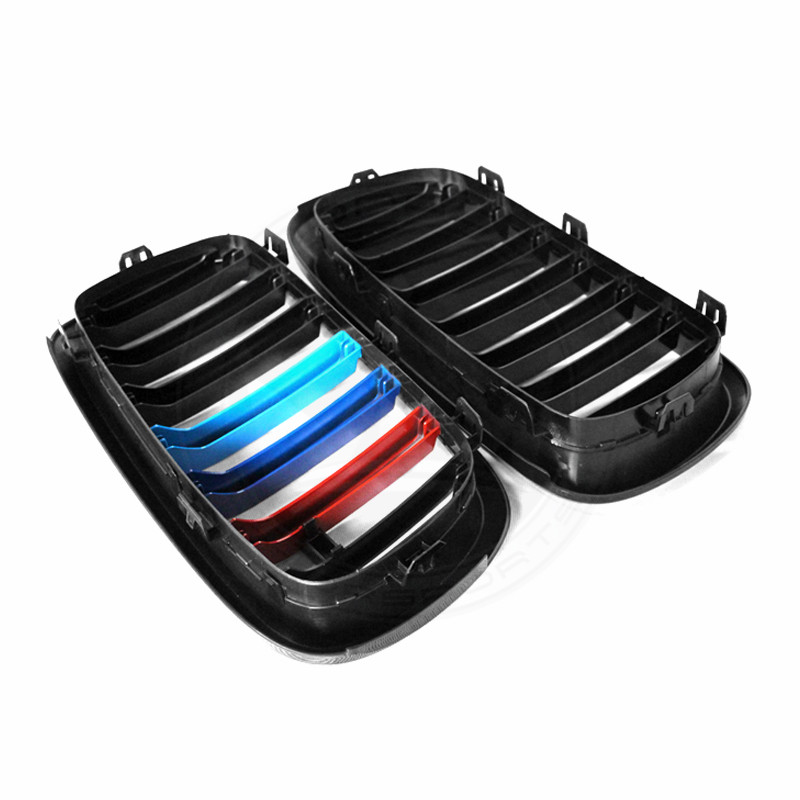 Griglia A Doppia Lamella Nera Lucida Per BMW X5 F15 (2014-2018), X6 F16, X5M F85, X6M F86 - Stile Rene