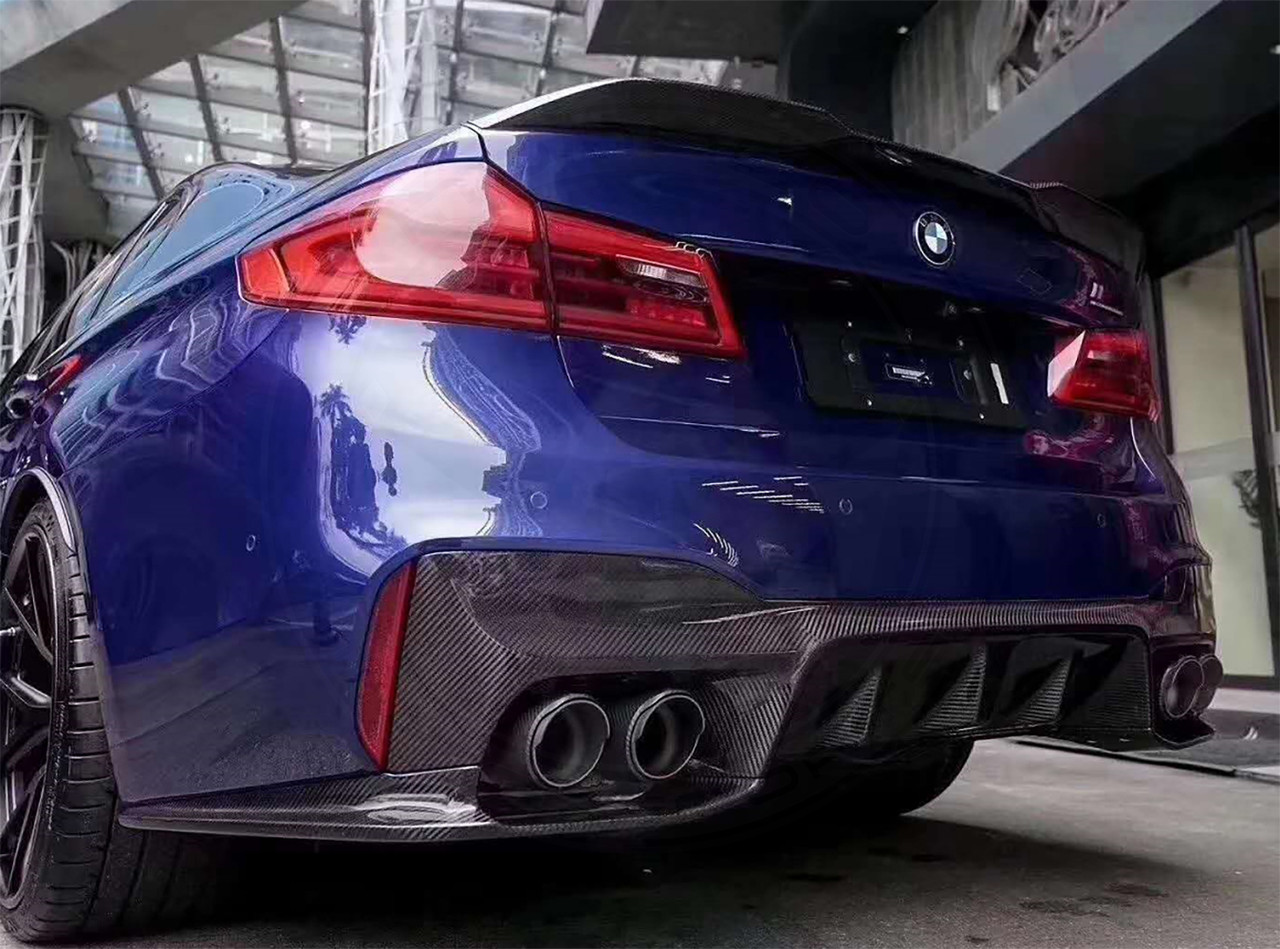 BMW F90 G30 M5/5 Series 3D Style Carbon Fiber Rear 3 Piece Diffuser