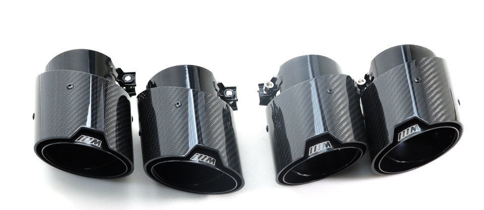 4x Titanium Black M Performance Style Exhaust Tips – Fits M135, M235, M2, M3, M4, M40, F44, G80, G82 – UK Made