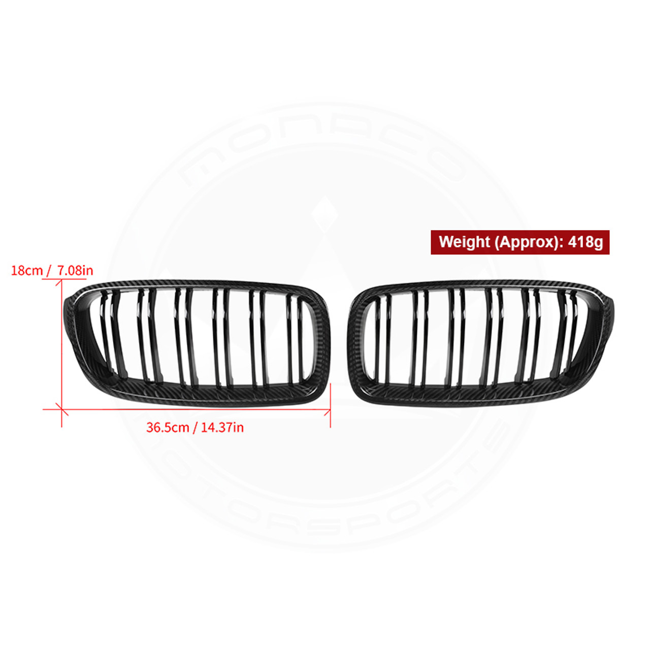 BMW 3 Series F30 F31 Dual Slat Gloss Black Grilles