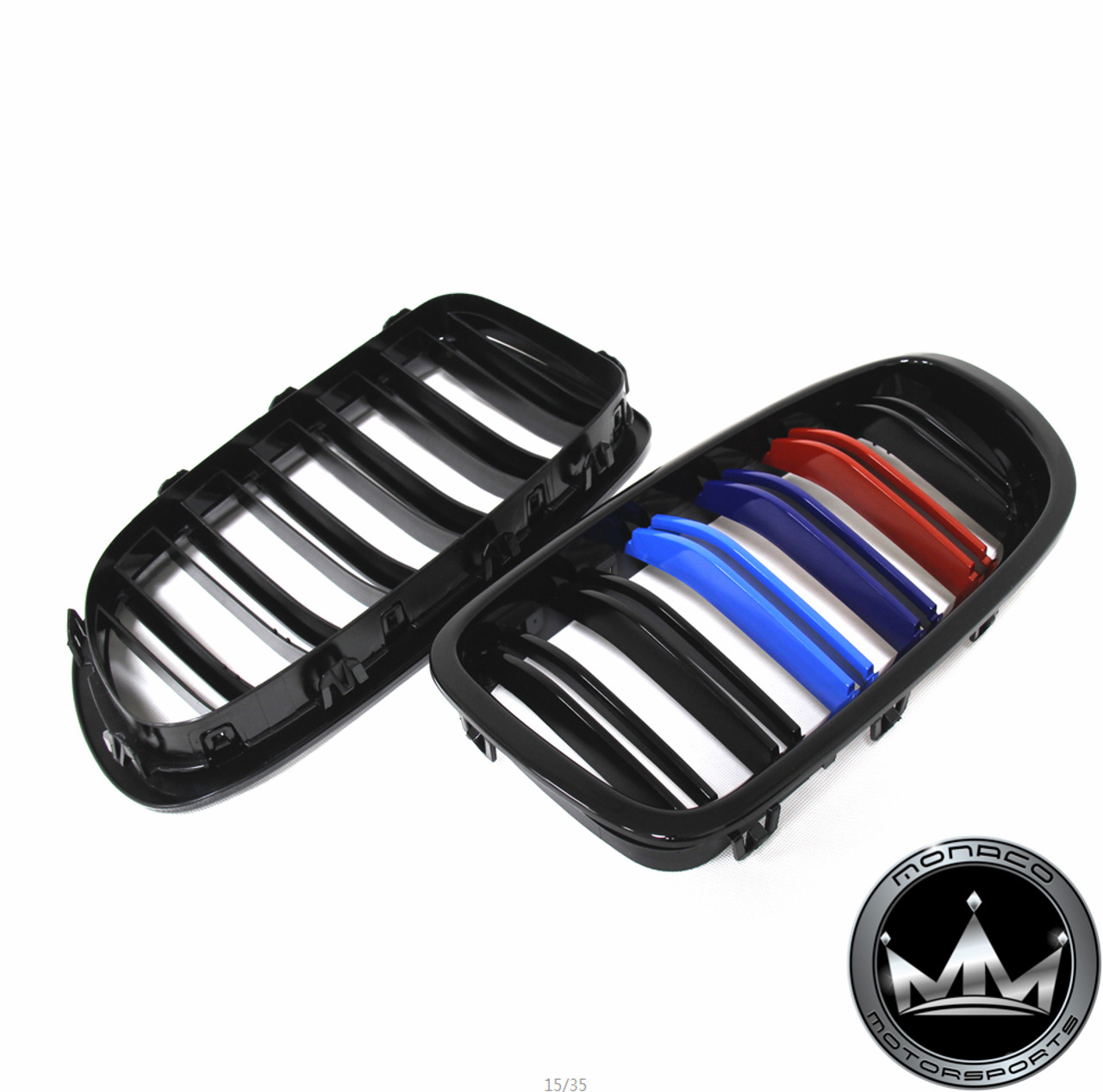 BMW F10 M5/5 Series Dual Slat Grilles (Gloss Black/Tri-Color/Carbon Fiber)