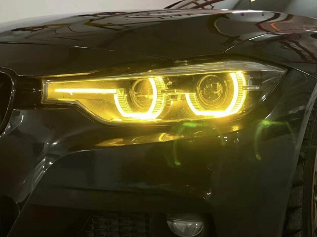 2012-2019 BMW 3 Series F30 CSL Style Yellow DRL LED Headlights