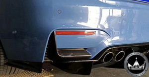 BMW M3 M4 F80/F82 Carbon Fiber Rear Bumper Valance Covers BMW M3 M4 F80/F82 Carbon Fiber Rear Bumper Valance Covers