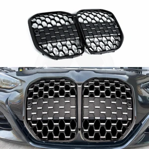 BMW G22/G23/G26 430i M440i Gloss Black Silver Diamond Front Kidney Grille