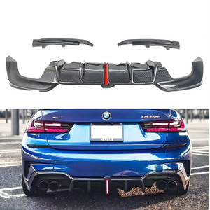 2019-2022 BMW G20 330i/M340i 3 Series Carbon Fiber V1 Style 3 Piece Diffuser Set