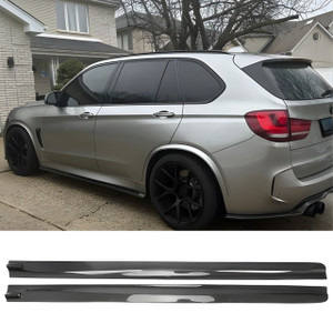 BMW X5M & X6M (F85/F86) Carbon Fiber 3D Style Side Skirt Add-on Lip Extensions