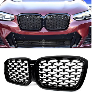 2022+ BMW X3 & X4M (G01/G02/F97/F98) Gloss Black Diamond Grilles - Monaco Motorsports