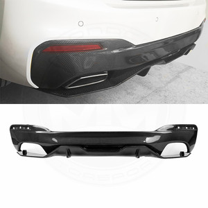 2017-2023 BMW 5 Series G30 M Performance Style Carbon Fiber Rear Diffuser & Lower Tray Set (2 Pcs)